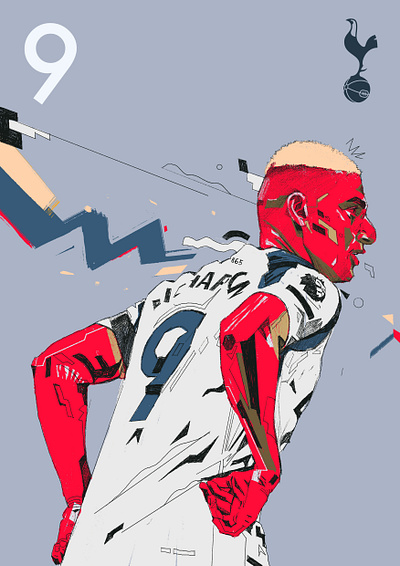 Richarlison character football football illustrated illustrated football illustration illustrator north london people portrait portrait illustration procreate richarlison soccer soccer illustrations tottenham tottenham hotspurs