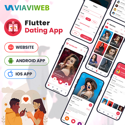 Flutter Dating App (Website + Android + iOS) with Common Admin android app development android dating app dating app dating app development flutter dating app hybrid mobile app ios dating app mobile app development mobile application development viaviweb viaviwebtech website development