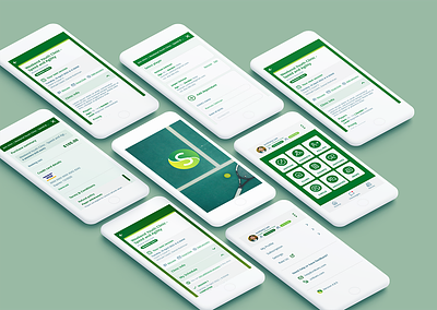 Str8Sets mobile UI design - app for tennis club members app design design ui ux
