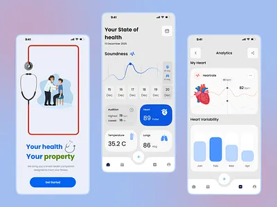 Health Mobile App app best app design clinic doctor fitness fitness tracker health health app health mobile app health tracker medical medical app mental health mobile mobile app ui mobile app mobile app design sleeping app tracker app ui ux design