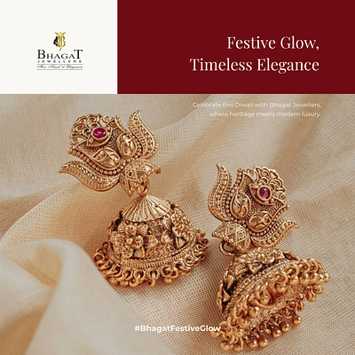 Bhagat Jewellers – Festive Glow Collection branding design graphic design motion graphics typography