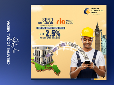 Bank Social Media Ad Design | Bank Creative Banner | Banner Ads bank bank ads branding canva concept elegant fb ads gradient graphic design illustration instagram post modern design motion graphics social media ads typography ui vector web banner