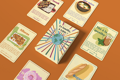 La famille, à table! – A Culinary Journey Card Game art board cards cuisine cultural digital food game graphic design illustration playful procreate storytelling