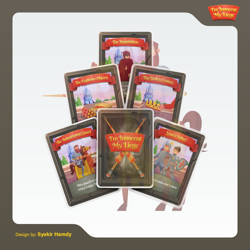 Im Innocent My Liege - 2021 board game boardgame boardgames card game cardgame gamedesign iminnocentmyliege medievalfantasy tabletopgames tabletopgaming