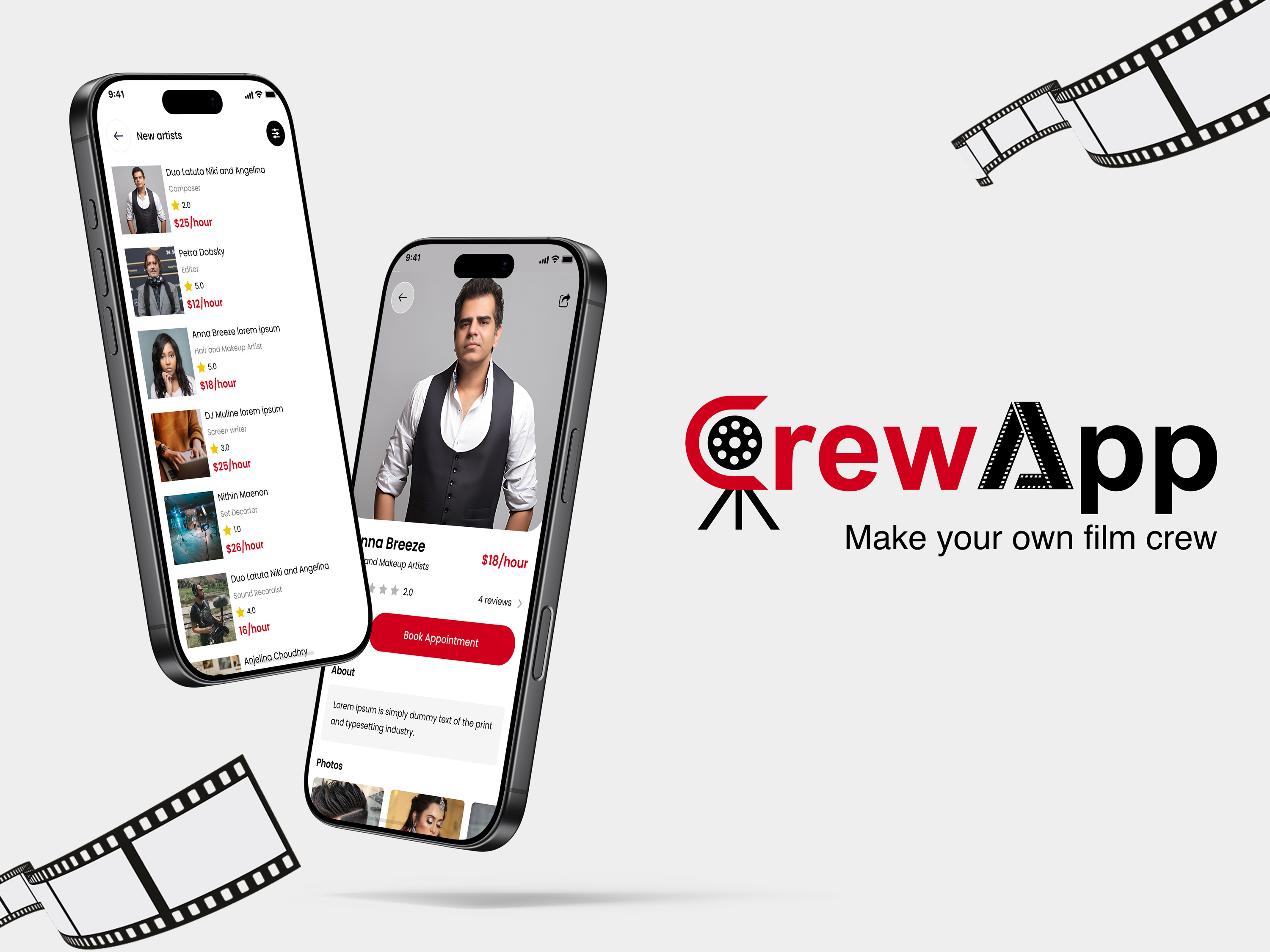 Crew App | Hire Artists | Casting & Talent Made Easy app design artist artist hire crew app hire hiring app mobile app mobile app design modern design modern ui unique app