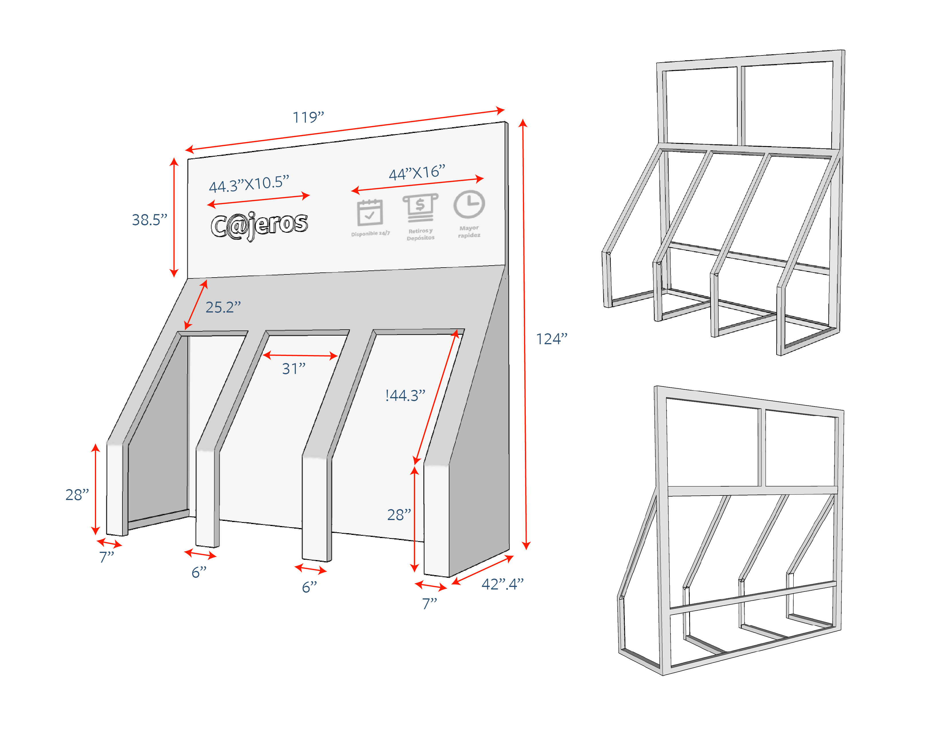 Signage Systems: Technical Sheets 3d shop drawing specification data sheets