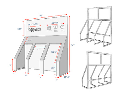 Signage Systems: Technical Sheets 3d shop drawing specification data sheets