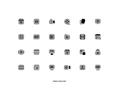 Iconly Pro, Video category! branding design graphic design icon icondesign iconography iconpack icons iconset media movie play ui video youtube