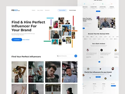 Influencer & Brand Collaboration Website blogfluence blogger collaboration creator creators elegant influencer influencer app influencer marketing influencer website instagram landing page marketplace for influencer social social media influencer social network tiktok web design website youtuber