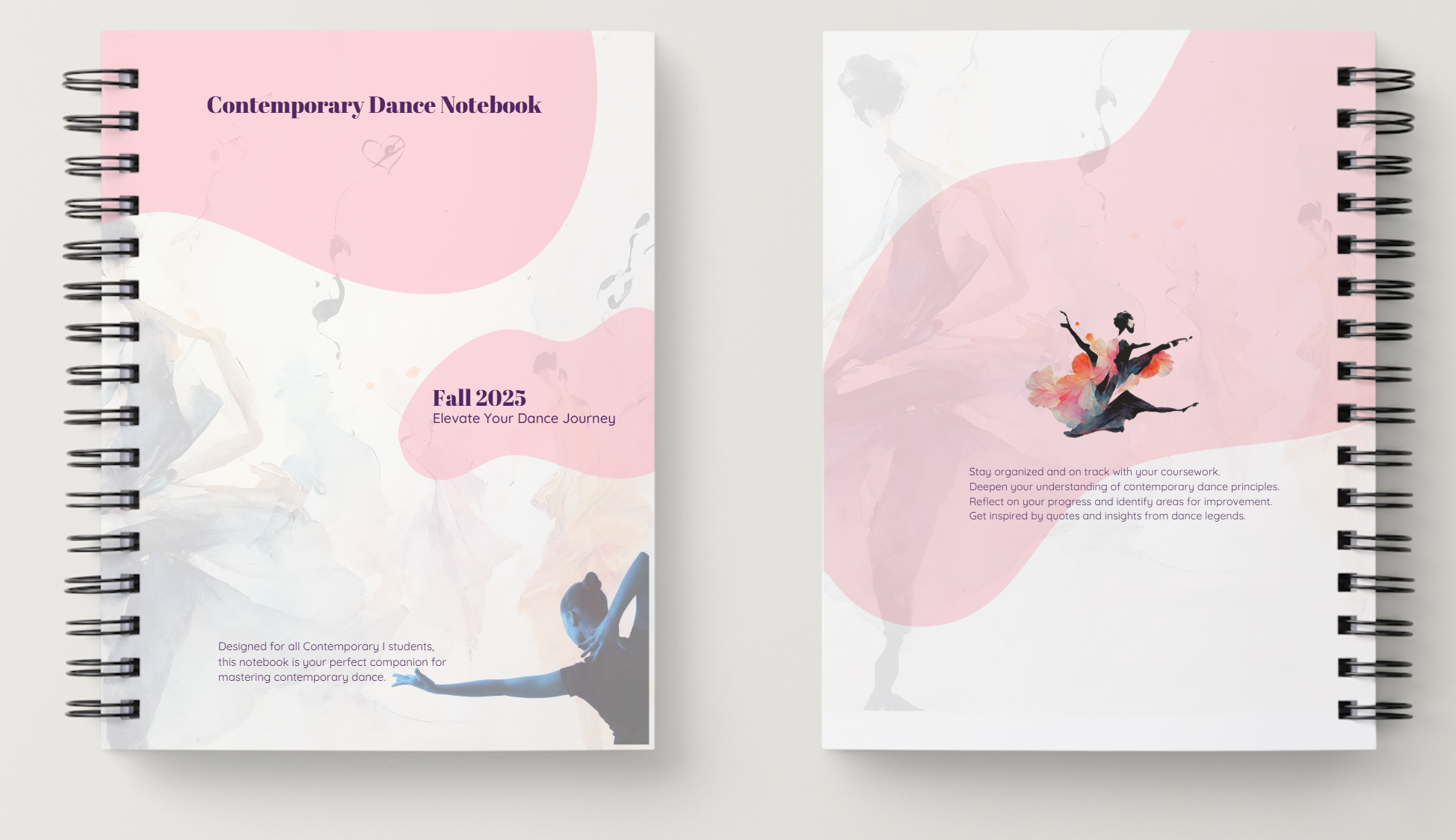 Dance Notebook Design branding cover graphic design illustraions notebook print vector