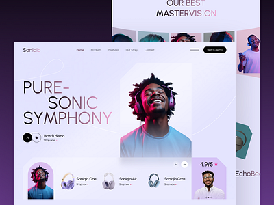 Website for an E-commerce Brand | Soniqlo branding design e commerce e commerce website electric brand fashion illustration landing page design logo uiux web design