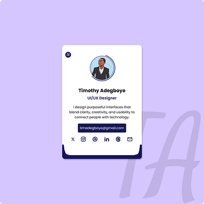 Profile card. animation graphic design minimalistdesign productdesign profilecard typography ui uidesign uiux ux
