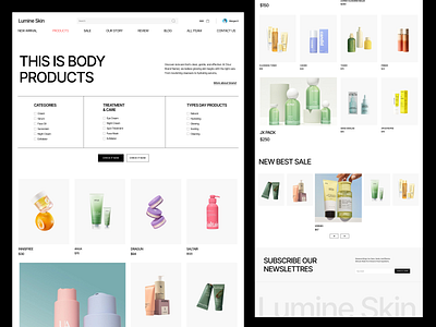 Skincare E-commerce Website beauty website cosmatic design e commerce design ecommerce design homepage landingpage products details page products page shop single products page skin care website skincare landingpage skincare website store ui ux website