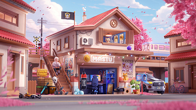 Setup House Illustration 2d 3d animation branding colors house illustration shape