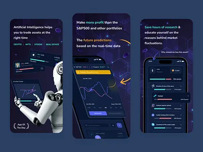 Fingaroo - App Store Assets | Set 1 ai app app design app store artificial intelligence blockchain cryptocurrency design ios mobile app design mobile design nft real estate stock market trading ui ui design ux ux design
