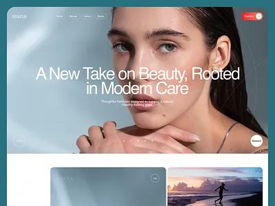 Easztal — Brand Style & Website Redesign for a Beauty Brand beauty brand brand identity branding clean ui design studio figma fresh ui innovation aesthetic landing landing page minimal aesthetic modern design moodboard product design skincare ui ux visual direction website website design