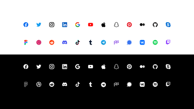 Daily UI Challenge – Day 55: Icon Set Social Media, Light & Dark daily daily ui dailyui design ui uichallenge