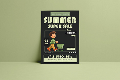 Minimalist Summer Sale Flyer. brand branding brands design flyer flyer design flyers graphic design minimal minimalist print print design sale stationary summer summer sale template