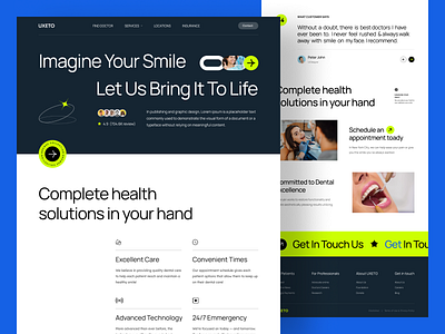 Dental Care Website Homepage appointment booking branding dental design doctor homepage landing page online redesign smile teeth ui website