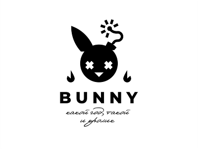 Bunny bomb branding bunny fire logo new rabbit year