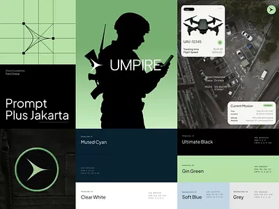 Branding for Umpire brand designer brand guidelines brand identity brandbook branding design drones green and black logo logo design military military logo
