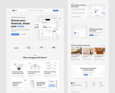 Finerr landing page finance app finance landing page design landing page ui ux ux design web design website
