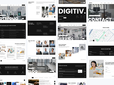 Fullpage Digitiv Agency - Website about us agency clean company creative development digital digital agency minimalist modern portfolio studio studio agency ui uiux web website