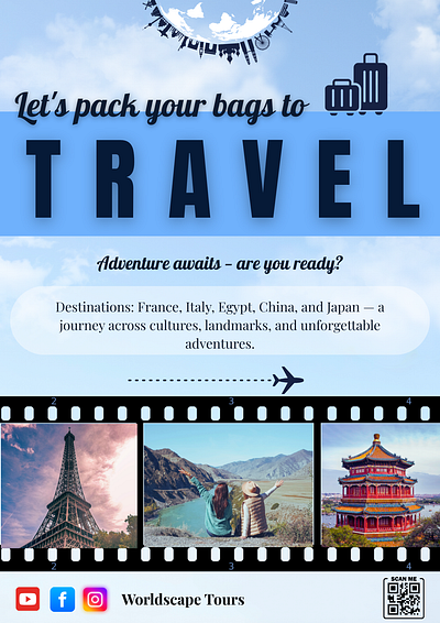 Tourism Flyer blue poster branding poster graphic design instagram flyer instagram post instagram poster marketing poster social media flyer social media post social media post design social media poster tourism flyer tourism poster travel agency flyer travel agency poster travel flyer trending post trending poster world tour flyer world tour poster