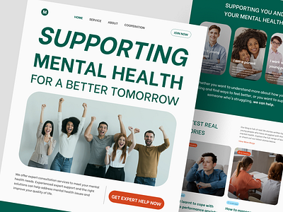 Mindwell-Mental Health Support Website care clinic counselor health health care landing page medical medicine meditate mental mental care mental health mindful minimalist psychologist therapy web website website design wellness