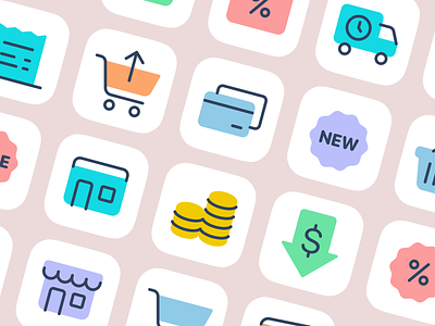 E-commerce icons cart delivery ecommerce icon design icon library icon set iconography icons line icons money shop shopping ui