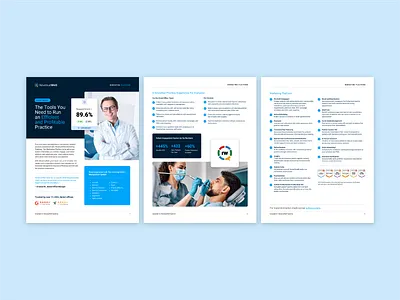 Marketing Platform One Pager brand brand design branding dental software dental software marketing design graphic design iconography icons layout design marketing marketing design marketing platform one pager print software tip sheet typography