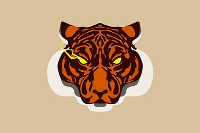 Tiger abstract composition design flat flat design illustration laconic lines minimal poster sticker tiger tiger illustration vector vector illustration