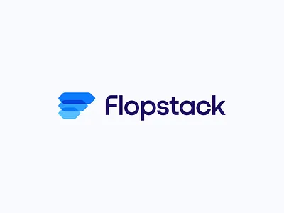 Flopstack Logo blue logo branding glass logo graphic design logo minimalist logo modern logo stack logo startup branding startup logo typography vector visual identity