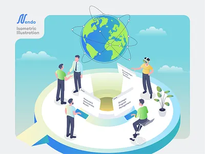 Isometric Team Work blog illustration flat illustration illustration isometric
