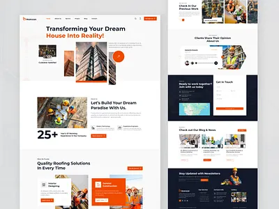 Homcon Construction Landing Page construction homcon home house landing page template uiux ux