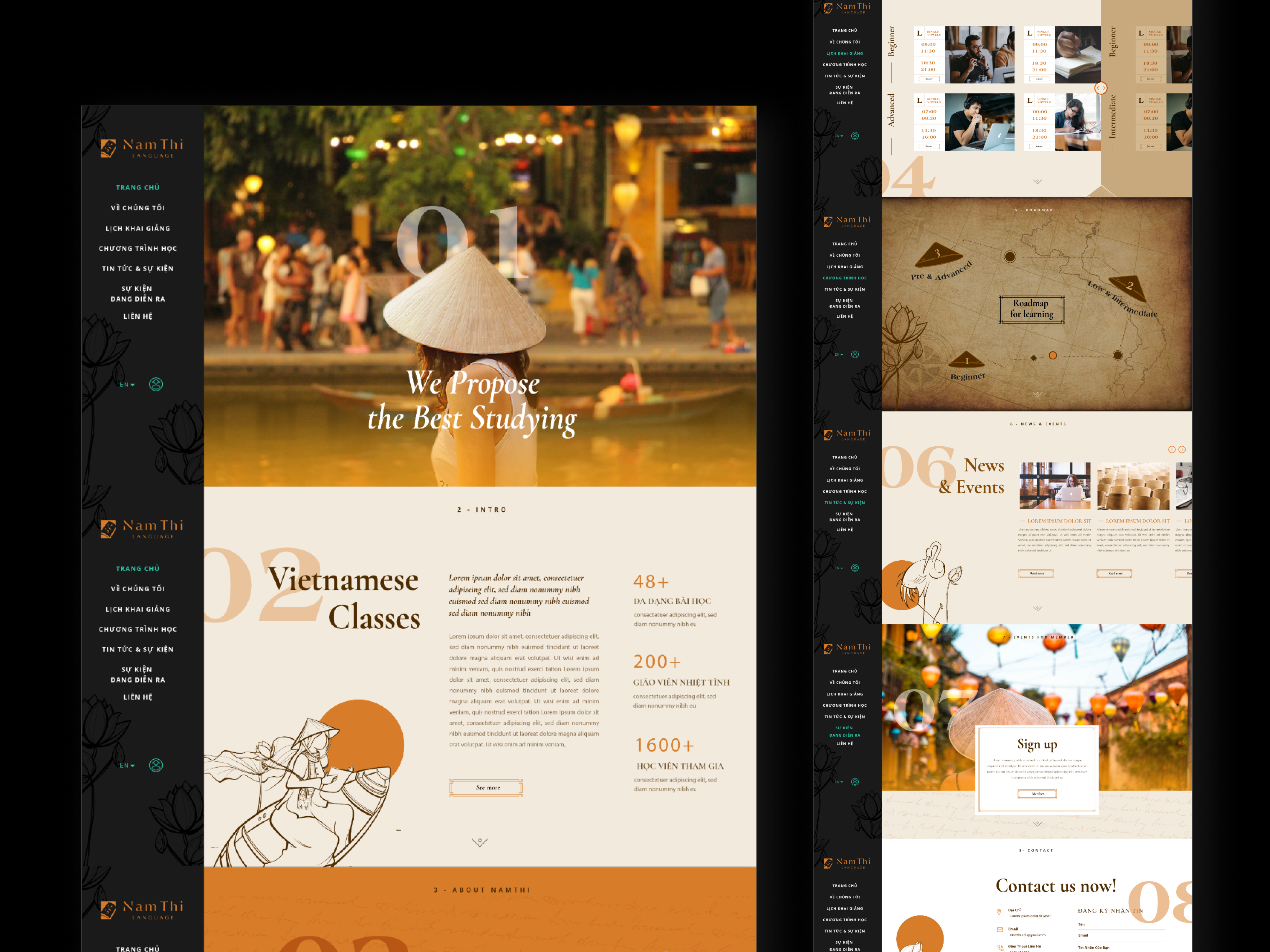 Nam Thi Language Website landing page vietnamese website