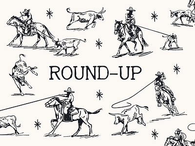 Round-Up Bundle boho branding bull bundle cattle cow cowboy farm graphic design horse illustration logo ranch rodeo southwest texas western yeehaw