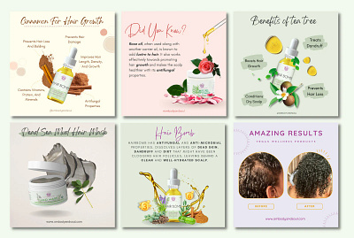 🌿 Hair Care Wellness Social Media Post Design ✨ beauty product posts branding clean design aesthetic cosmetic branding cosmetic packaging showcase design graphic design hair care design health and wellness design herbal product design instagram post design logo natural beauty design organic hair care product marketing design skincare social media social media marketing ui vegan product design wellness branding