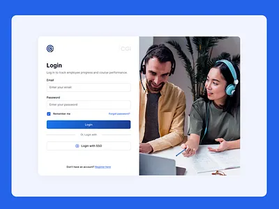 CGI login UI admin dashboard login ui ui