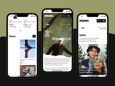 WEEKENDS Mobile adventure branding design e commerce fashion identity logo mobile outdoor supply screen uiux weekends