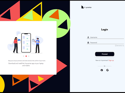 Web application design named "V-promise" application dashboard design design figma mobile app ui ui design uiinspiration ux web application website