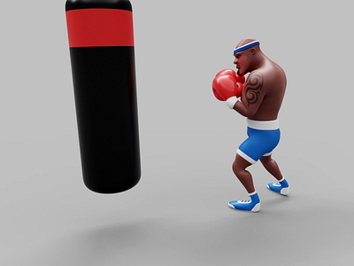 Boxer animated 3d animation character design motion graphics