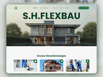 Homepage Design Concept for Cleaning & Demolition Services clean ui figma homepage landing page modern design service website ui ui ux uiux ux website design
