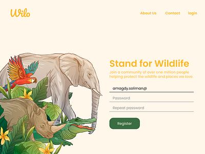Wilo - Signup screen ui