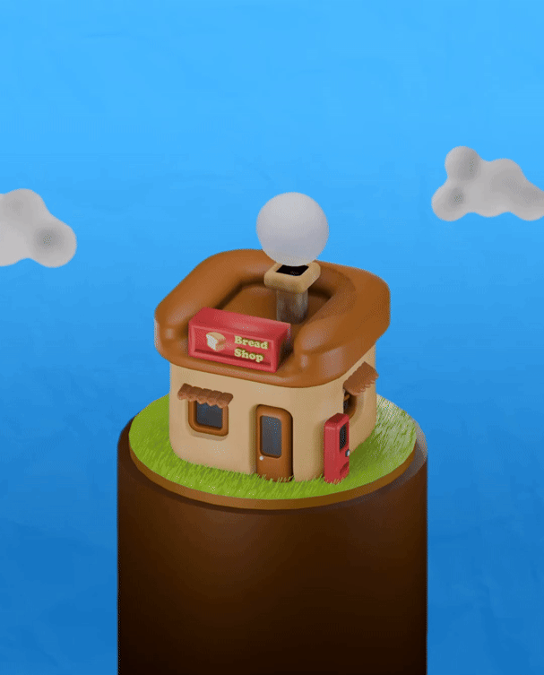 Bread shop Clay 3d animation graphic design illustration motion graphics poster vector