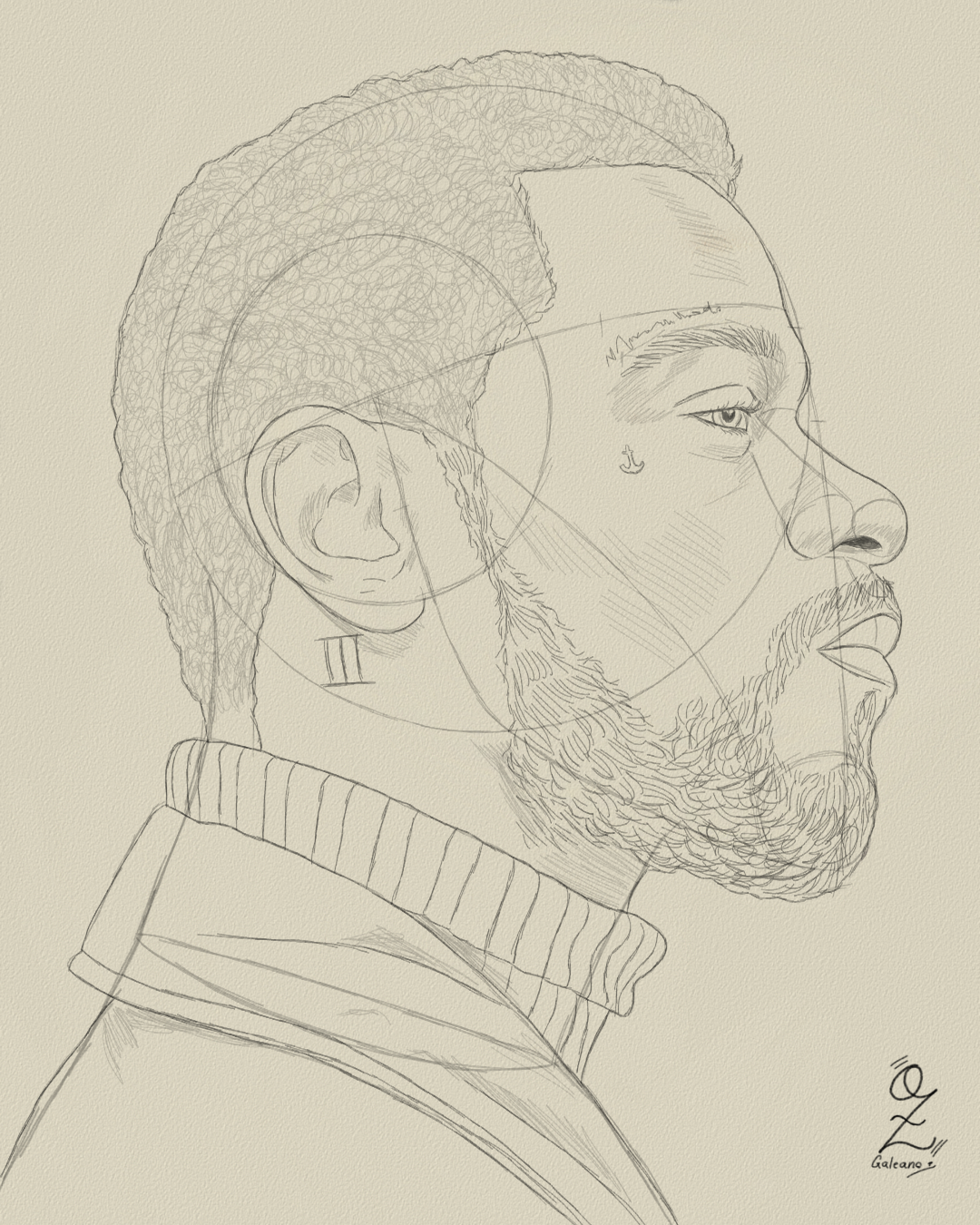 Side Face Model Drawing Sketch Study by Oz Galeano art arte boceto design dibujo digitalart drawing fanart illustration model ozgaleano portrait retrato sketch ui