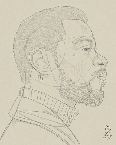 Side Face Model Drawing Sketch Study by Oz Galeano art arte boceto design dibujo digitalart drawing fanart illustration model ozgaleano portrait retrato sketch ui
