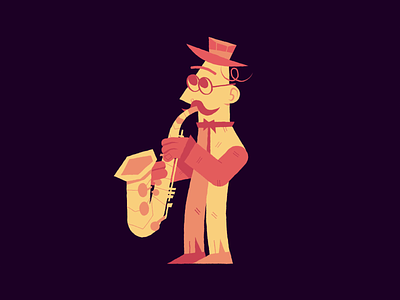 You know that song ae aesthetic animation berg cartoonmodern character design funny graphic jazz motion music nice retro sax style tits vintage