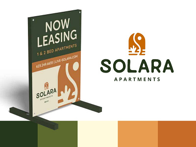 Solara Apartments Brand & Print Design apartment brand apartment branding apartment logo apartment marketing apartments branding branding identity business cards design logo multifamily print design print marketing