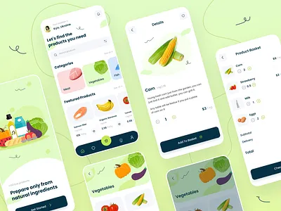 Eco Shop - Mobile App Design app design creative design eco eco app eco product eco shop eco shop app ecommerce app farm product food app graphic design illustration ios minimal mobile app mobile app design shop ui ux ui